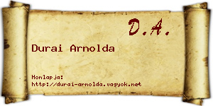 Durai Arnolda névjegykártya